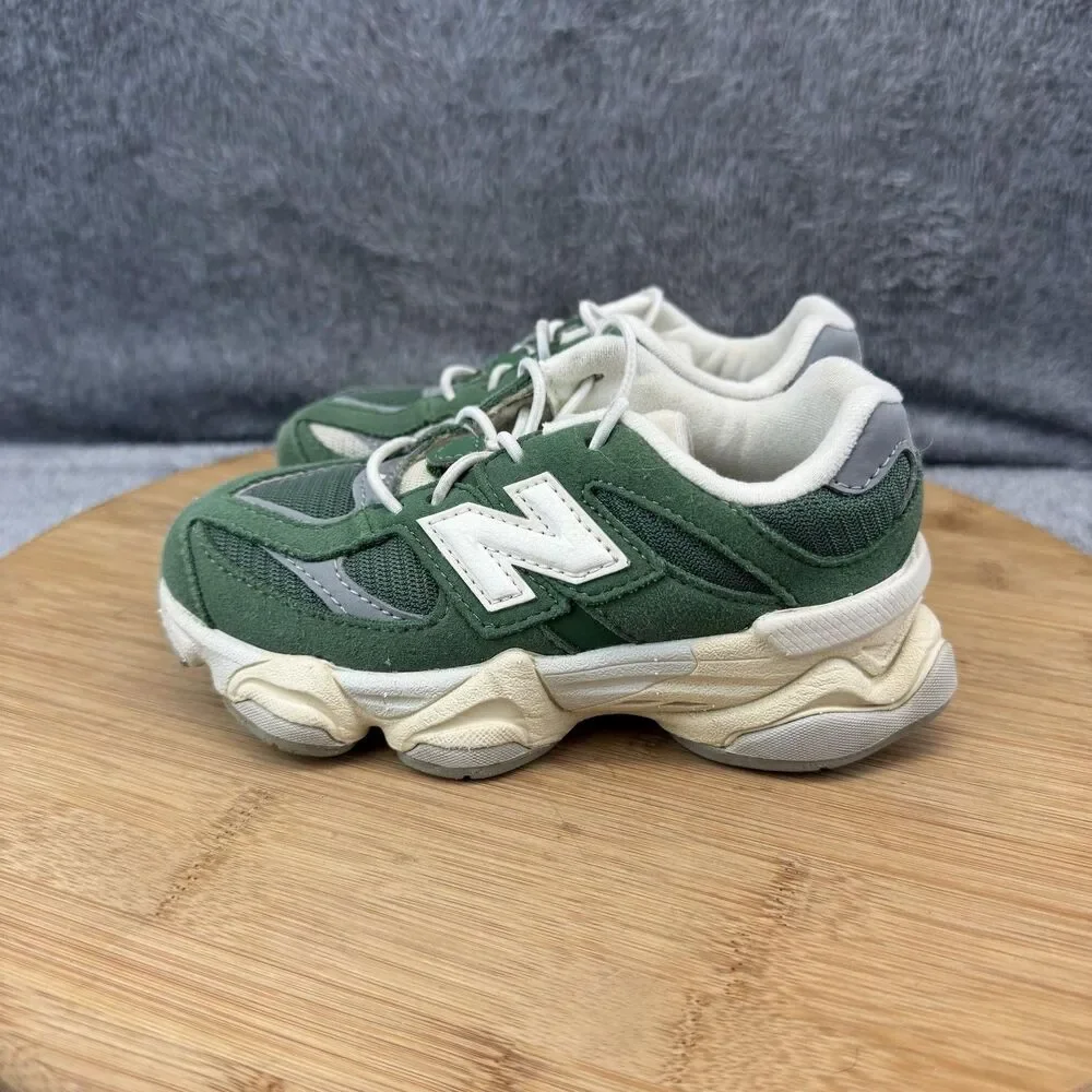 New Balance 9060 Shoes Boys Size 9 Green Suede Mesh Sneakers IV9060VG No Insoles